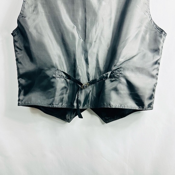 Vintage Basic Editions Genuine Leather Men’s Sz Large Black Button Down Vest - Picture 4 of 9